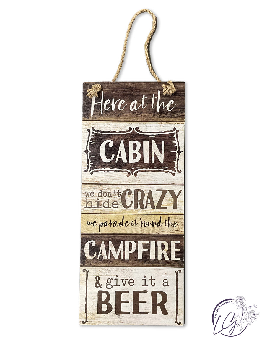 WOOD CABIN SIGN