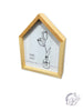 WOOD FRAMED HOUSE SHAPED FLOWER DESIGN TABLETOP/WALL