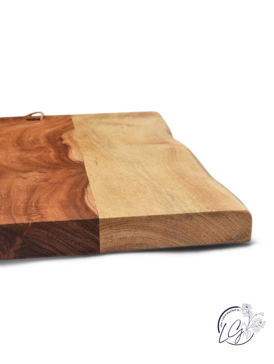 Live Edge Acacia Wood Cutting Board - Small