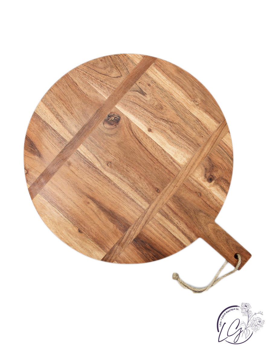 Round Acacia Wood Serving Board