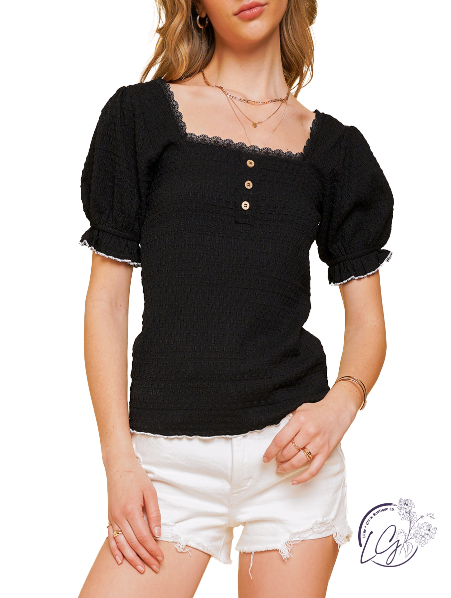 Ending Here Square Neck Blouse