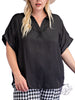 Curvy Time Will Tell Short Sleeve Blouse