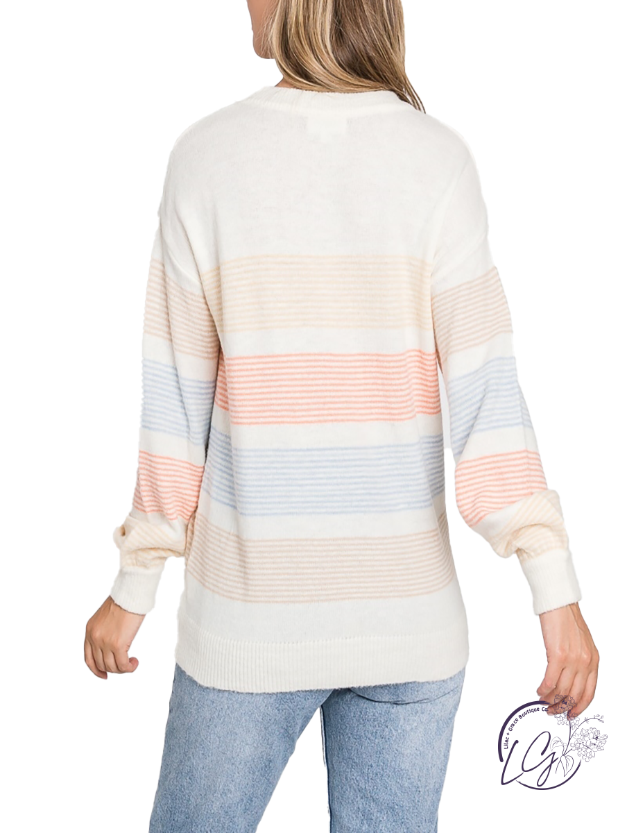 Late Love Multi Striped Sweater