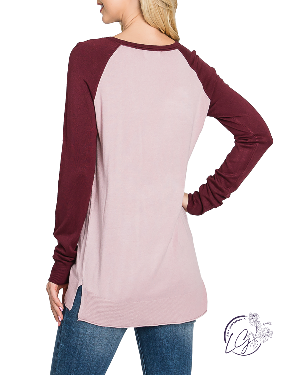 Nice & Neat Color Blocked Long Sleeve