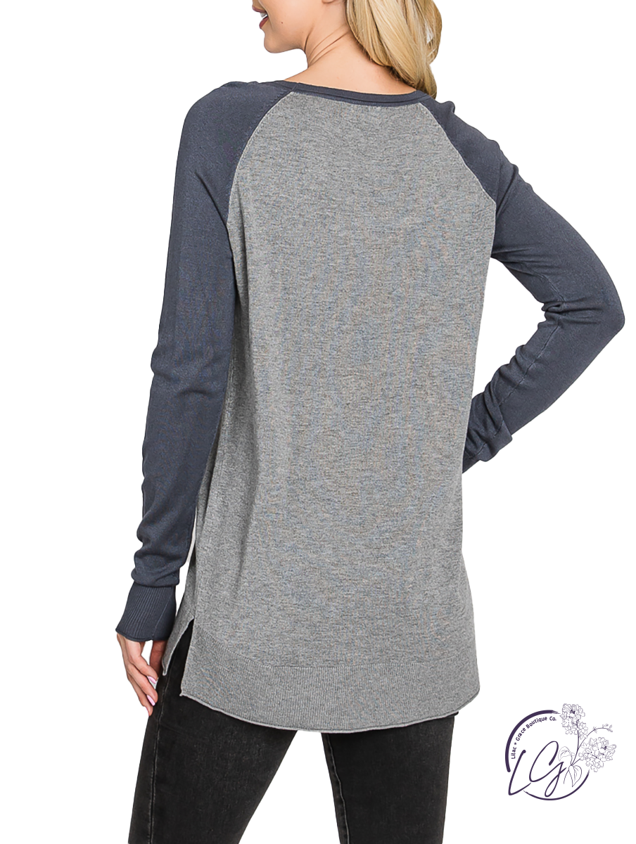 Nice & Neat Color Blocked Long Sleeve