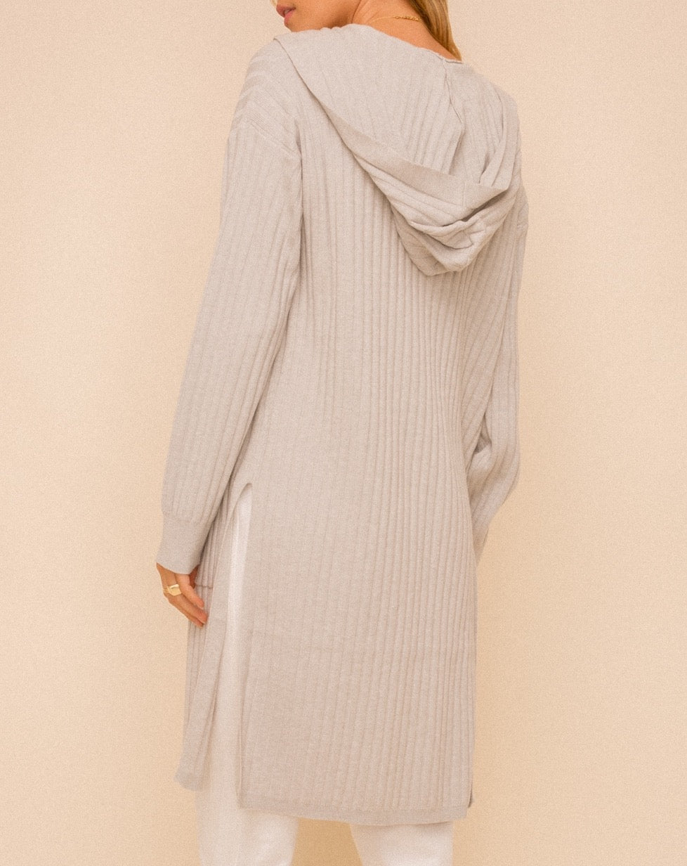 The Perfect Match Long Cardigan in Light Grey