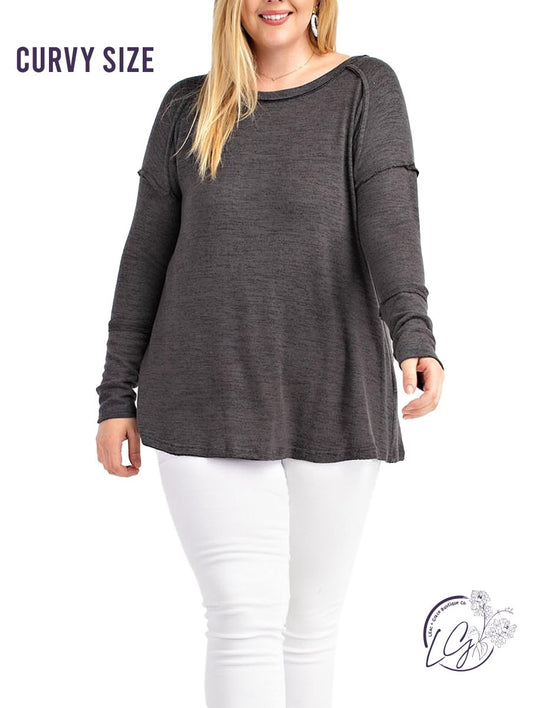 Curvy Daytime Blues Long Sleeve