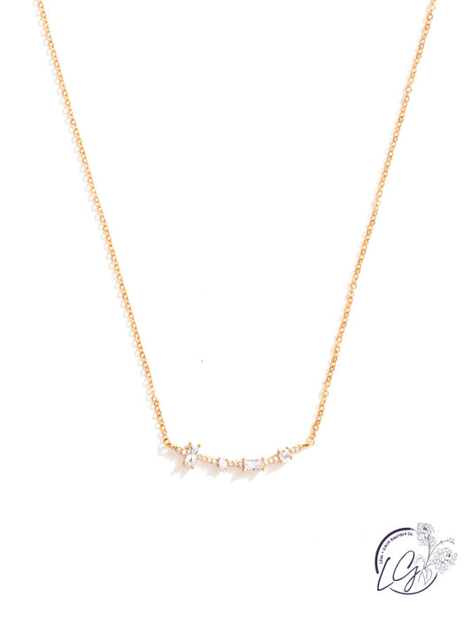 Curved Baguette CZ Necklace