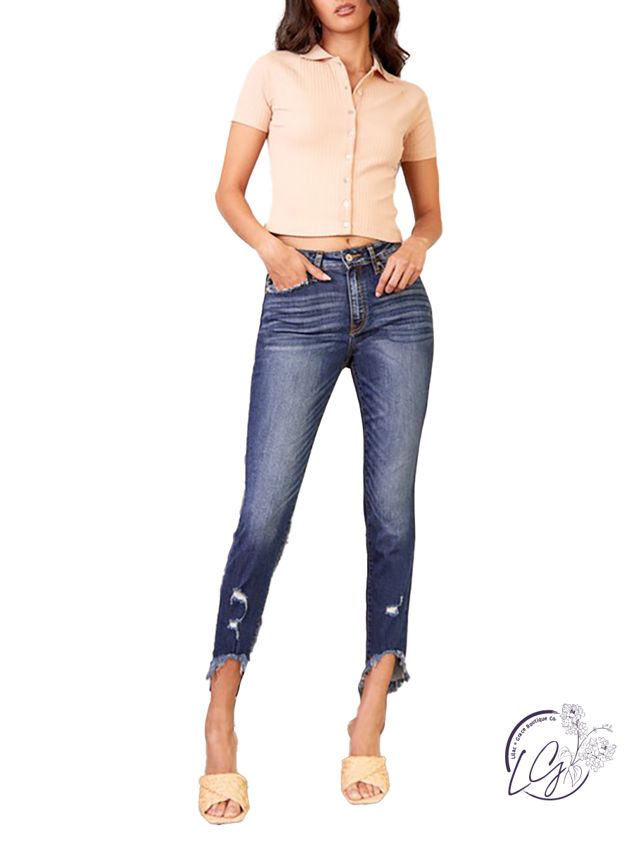 Brooke High-Rise Distressed Skinny by KanCan