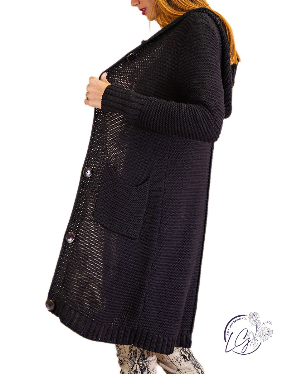 Curvy Got Ya Maxi Hooded Cardigan