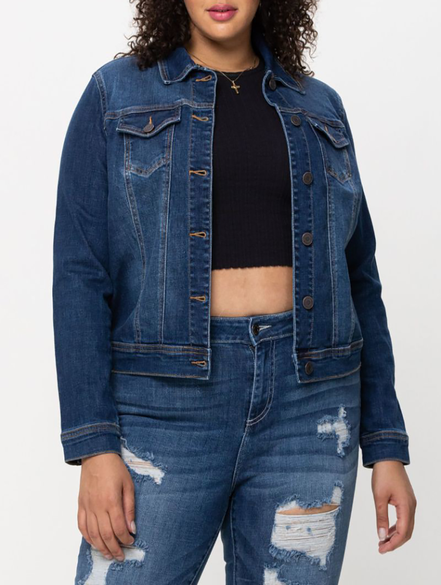 Curvy Alex Regular Fitted Denim Jacket by Cello Jeans