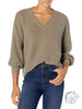 Ingrid V-Neck Sweater in Moss