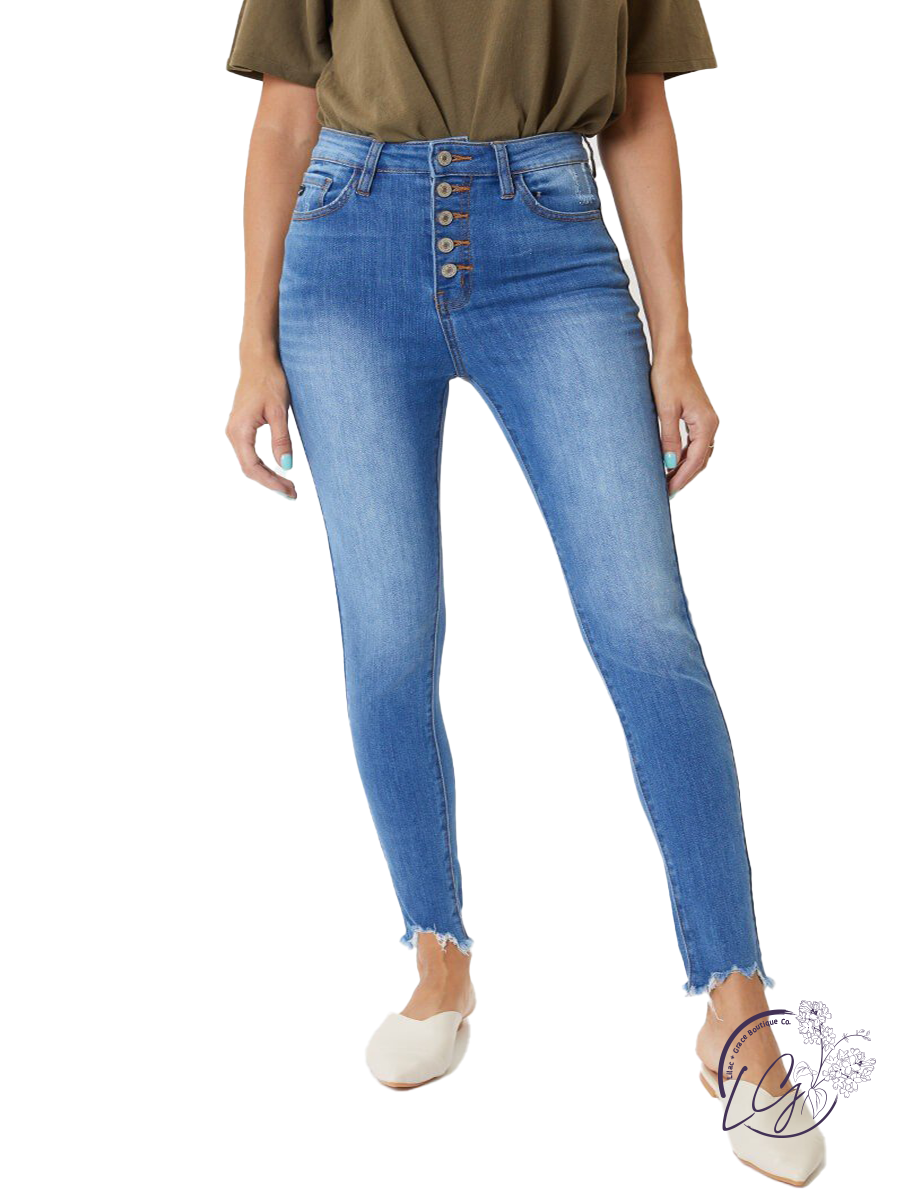 Curvy Taylor High-Rise Button Fly Skinny by KanCan