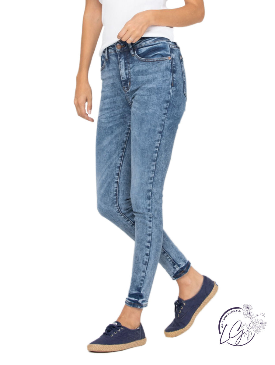 Bailey High-Waist Mineral Wash Skinny by Judy Blue