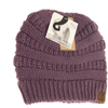 Criss Cross Knit Beanie in Violet