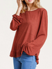 Darling Delight Ruffle Long Sleeve in Brick