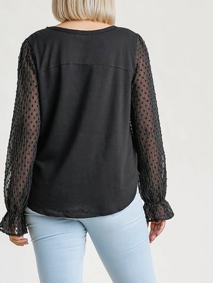 Curvy Dottie Long Sleeve Top