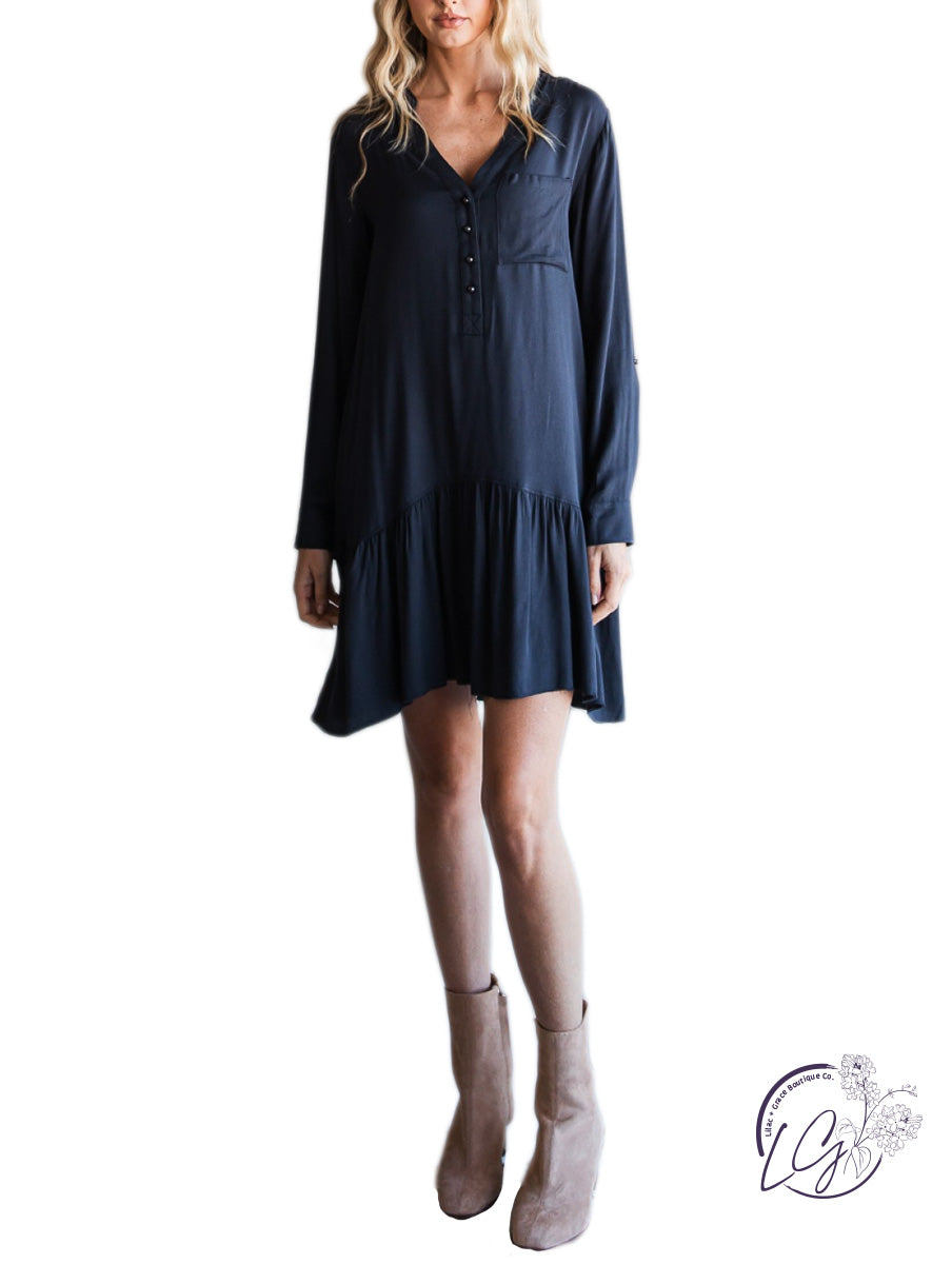 Playful Ruffled Shirtdress