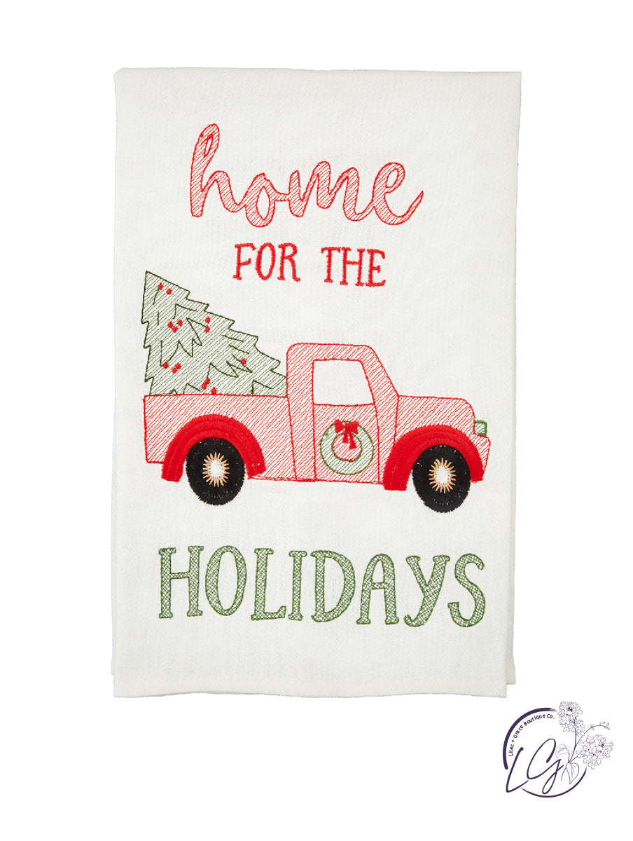 HOLIDAY EMBROIDERY TOWELS -Christmas