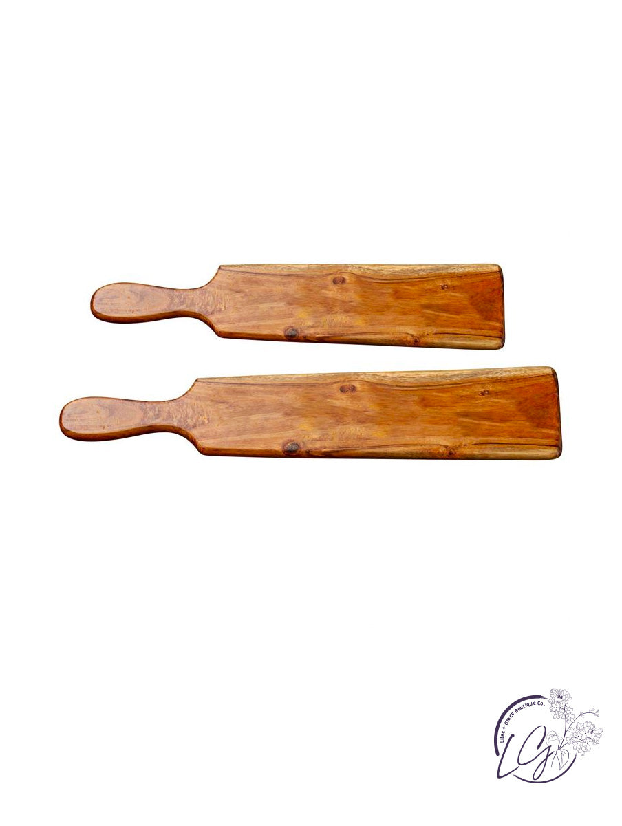 WOOD FLAT APPETIZER TRAYS SET