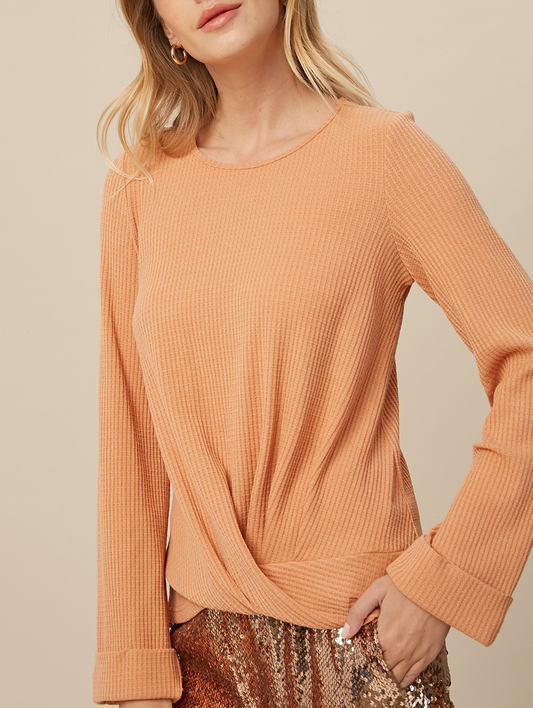 Off Topic Waffle Knit Top