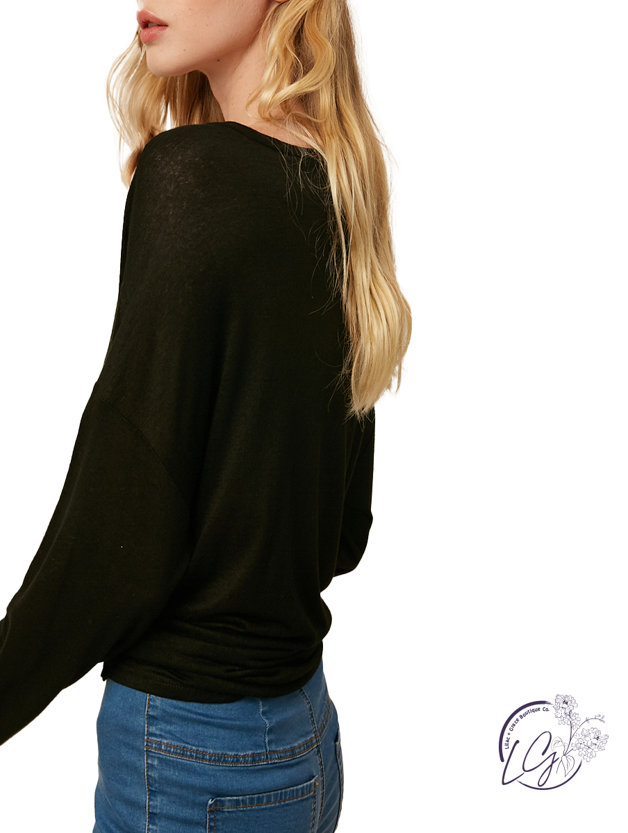 The One Basic Burnout V-Neck Long Sleeve