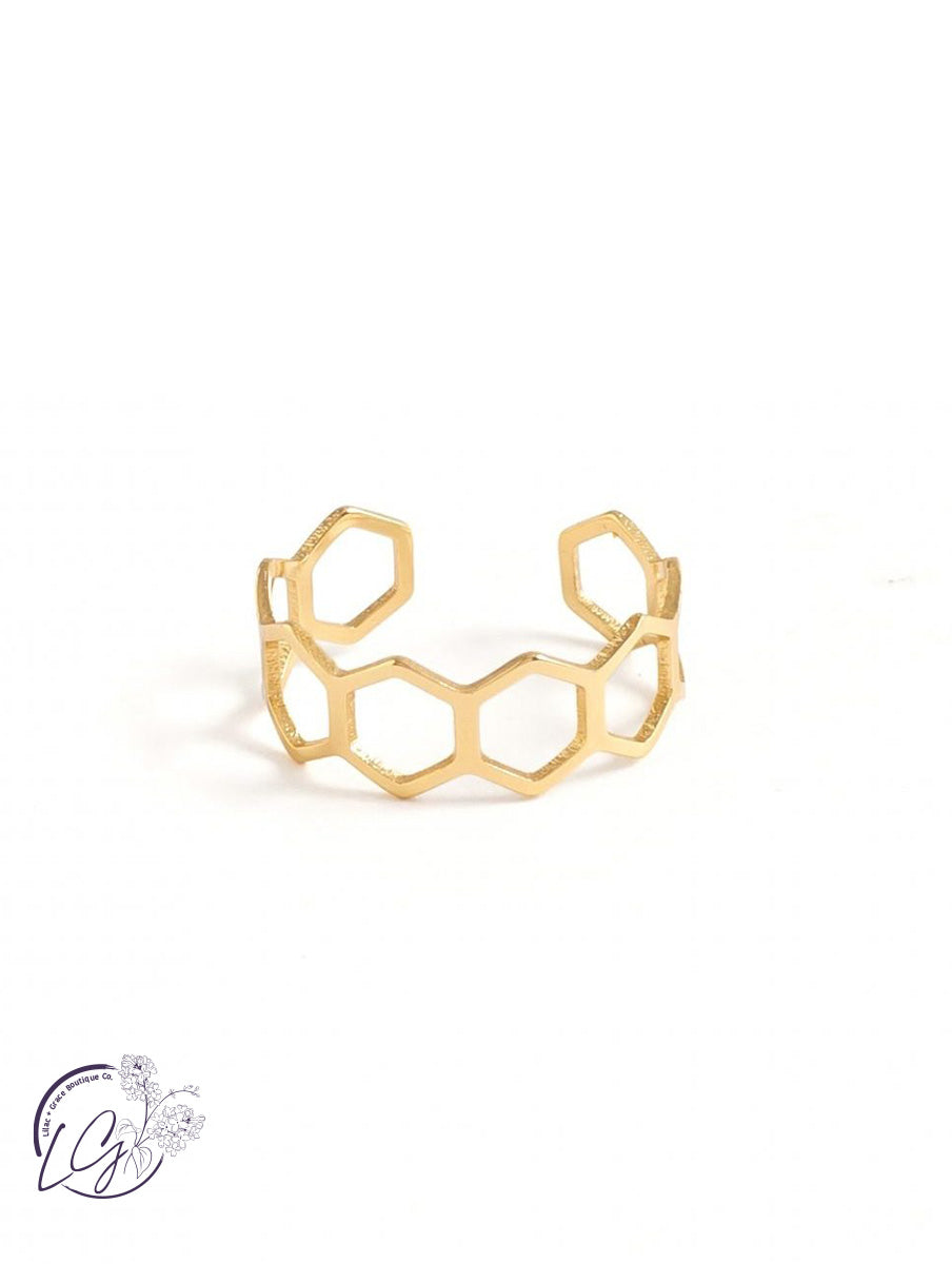 Multi Hexagon Adjustable Ring