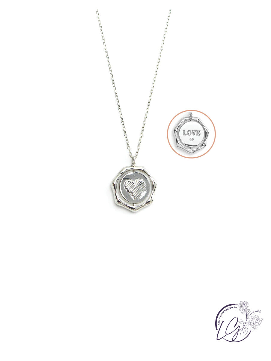 Love + Heart Flip Necklace