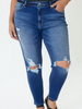 Curvy Nikki High Rise Distressed Ankle Skinny Jean By KanCan