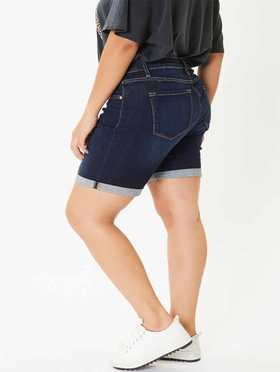 Curvy Noelle Mid-Rise Shorts By KanCan