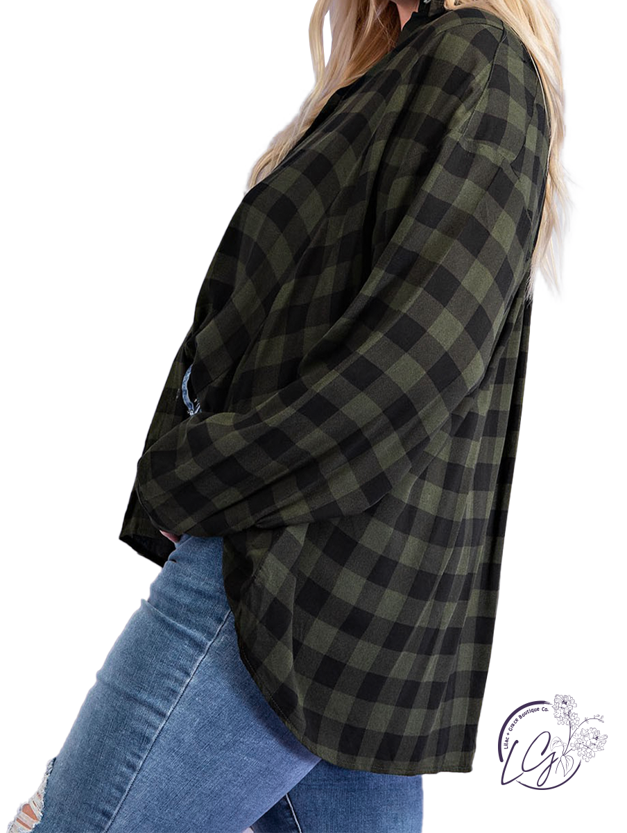 Curvy Must Have Oversized Plaid Button Down