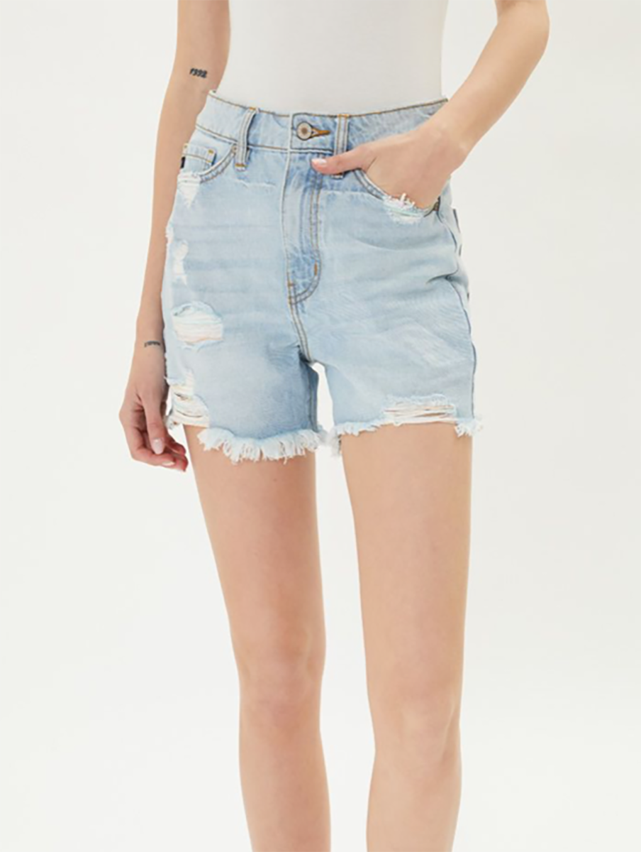 Peyton High Rise Denim Shorts By KanCan