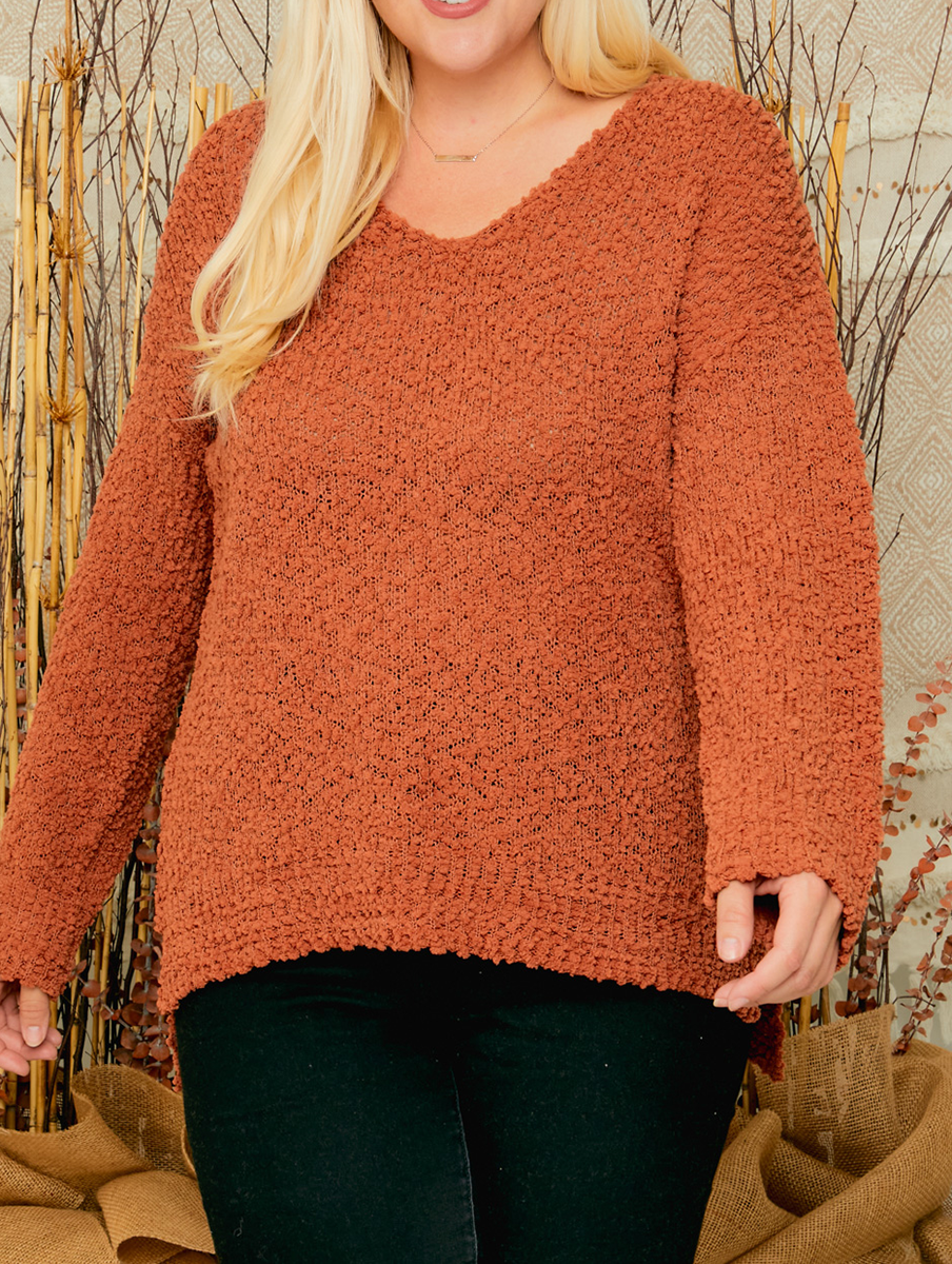 Curvy Popcorn Soft Sweater