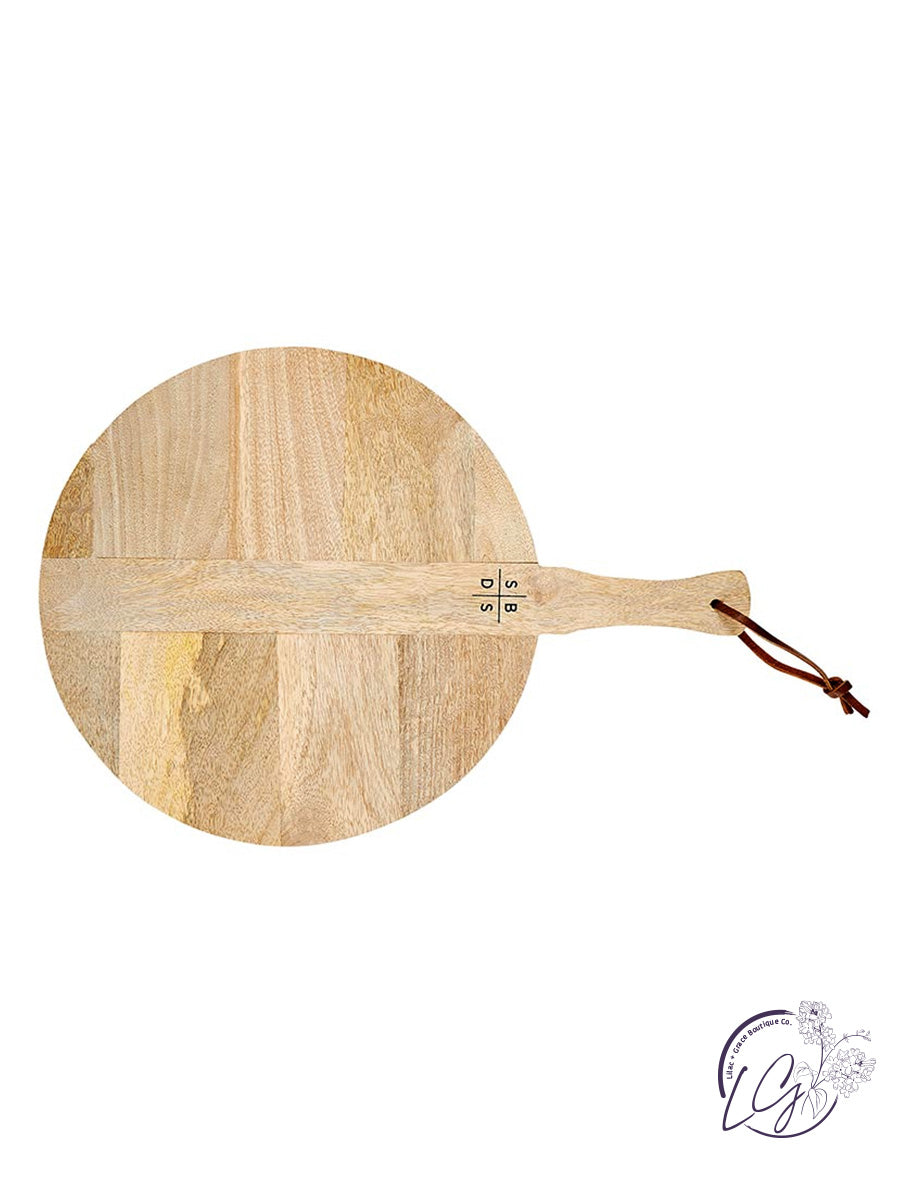 Round Charcuterie Board with Handle