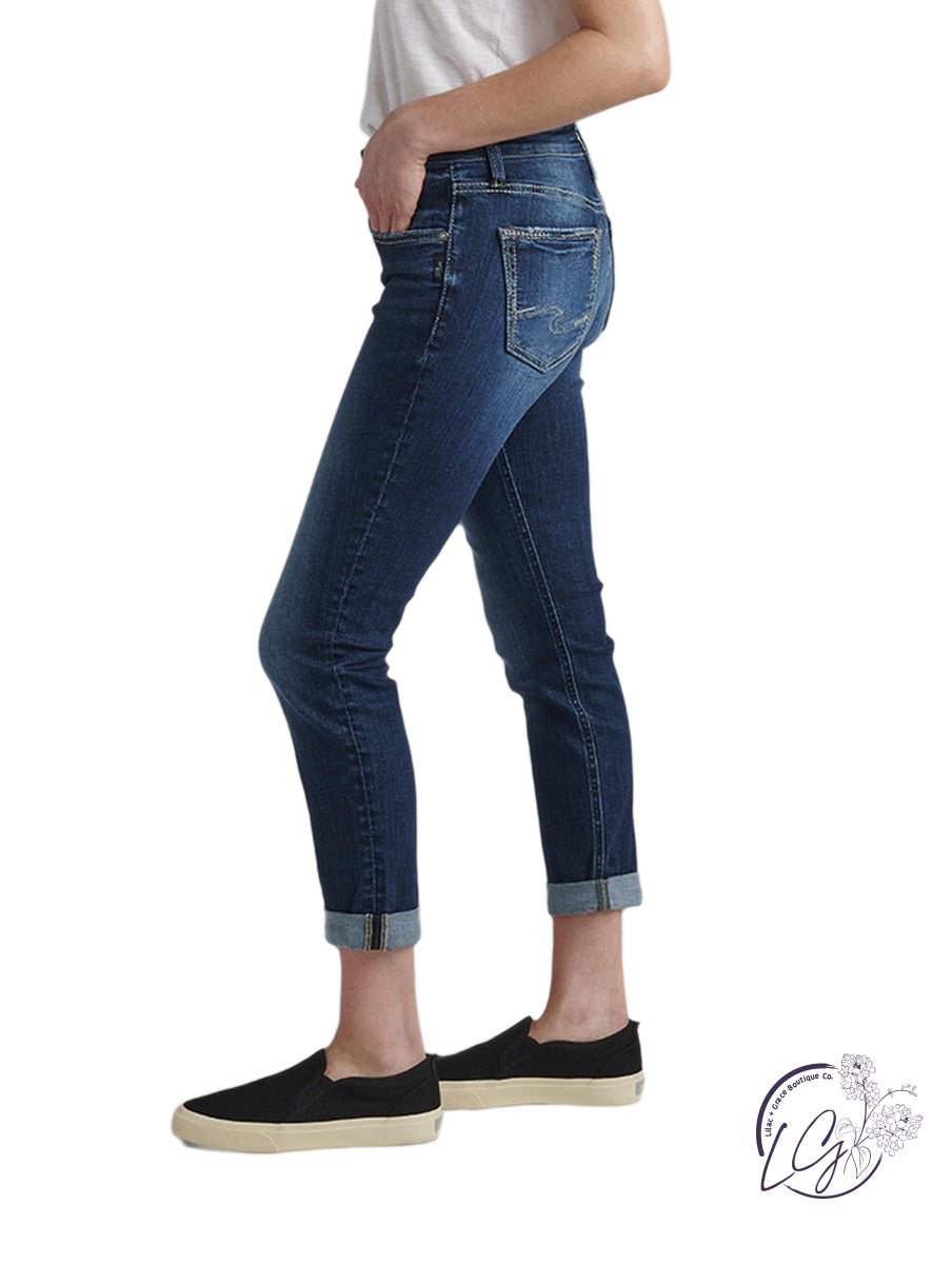 Boyfriend Mid Rise Slim Leg Jeans