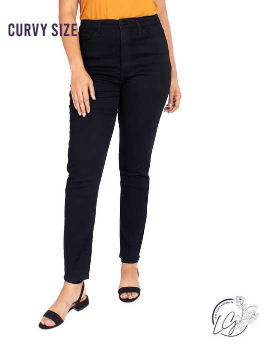 Curvy Gwen High-Rise Black Ankle Skinny by KanCan