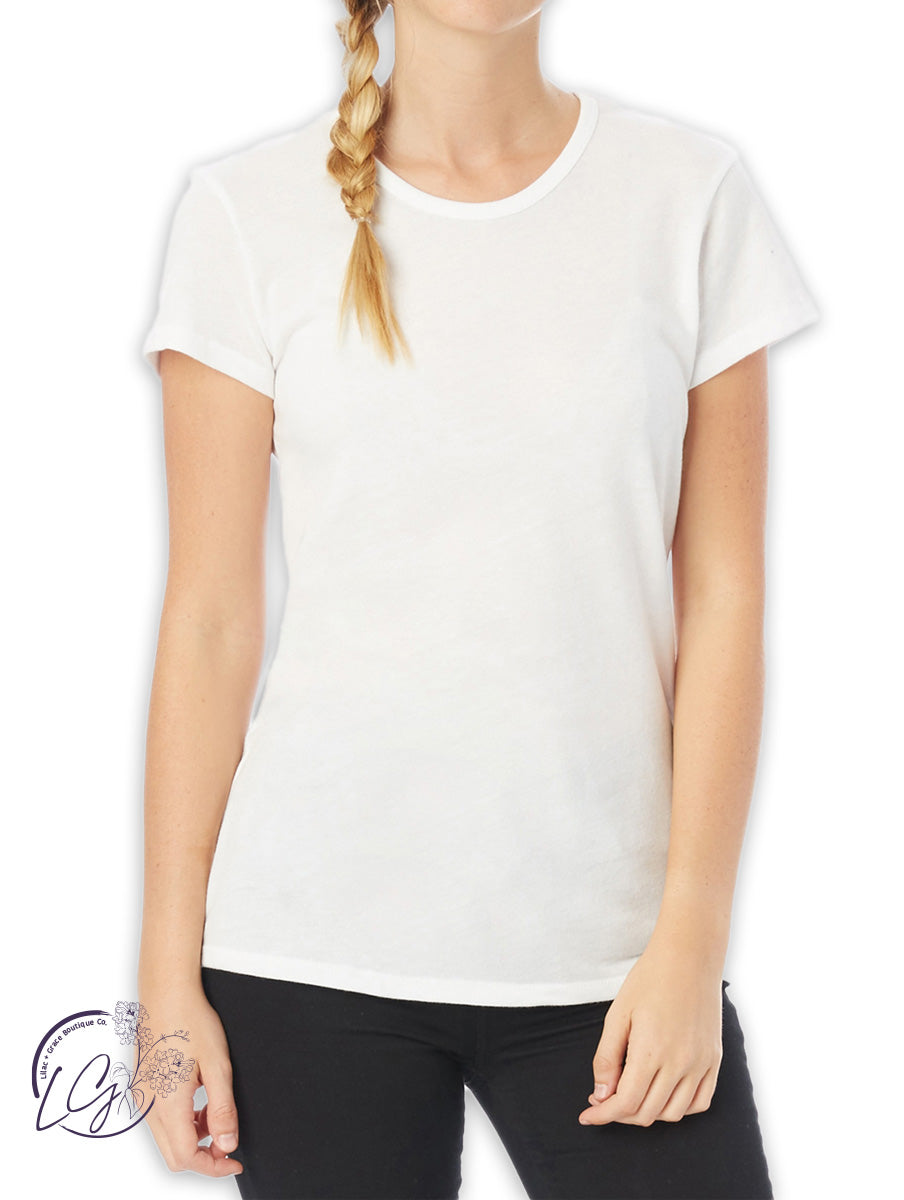 Curvy Signature Basic Tee in White