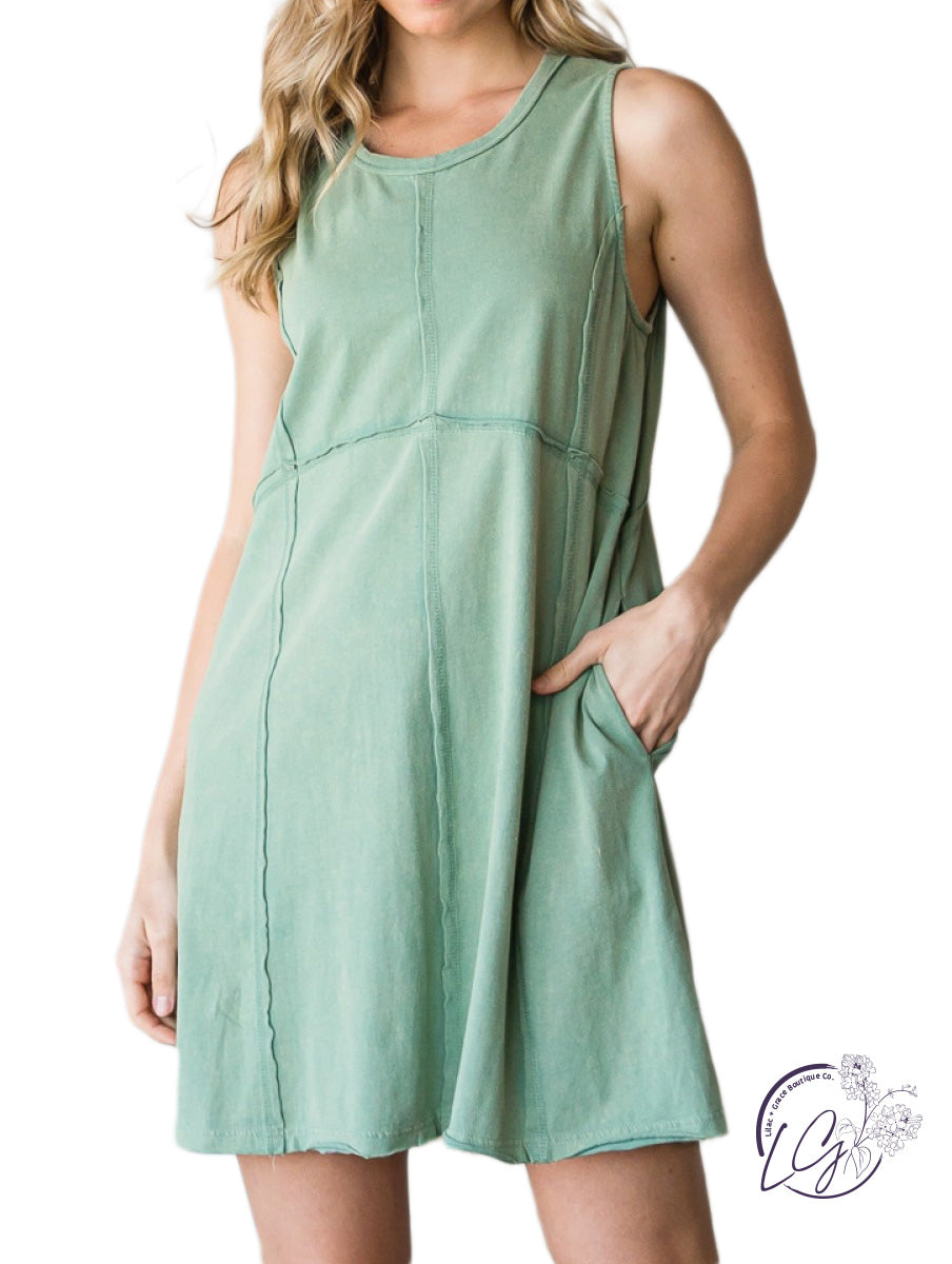 Serene Flow Washed Tank Dress