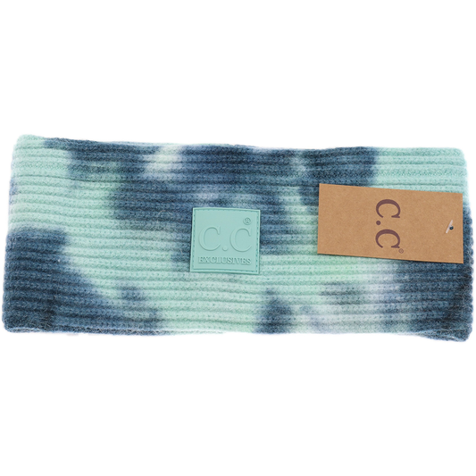 Tie Dye Head Wrap with Rubber Patch in Teal