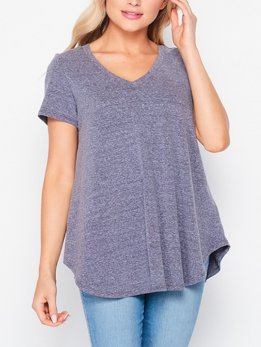 Curvy Tonight I'm Loving You V-neck in Navy