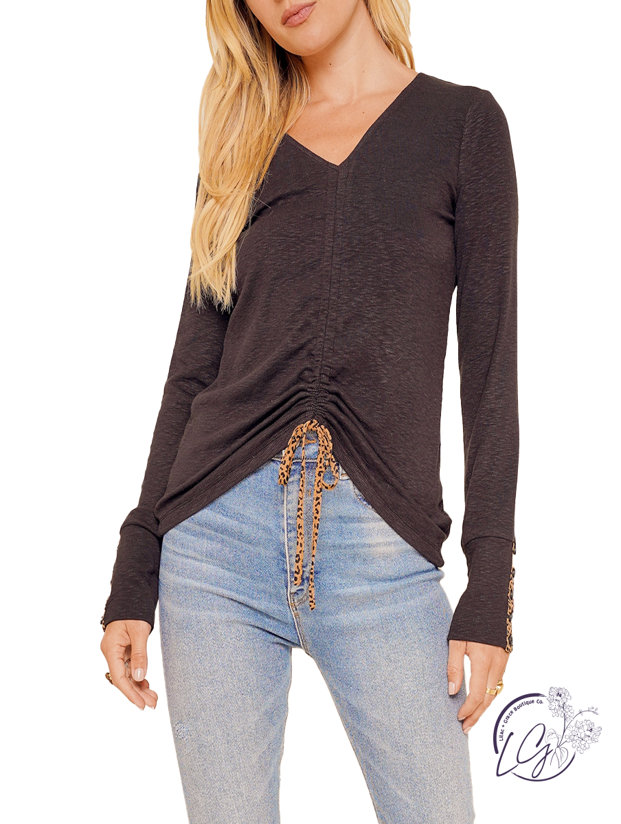 Oh So Sweet Cinched Drawstring Long Sleeve