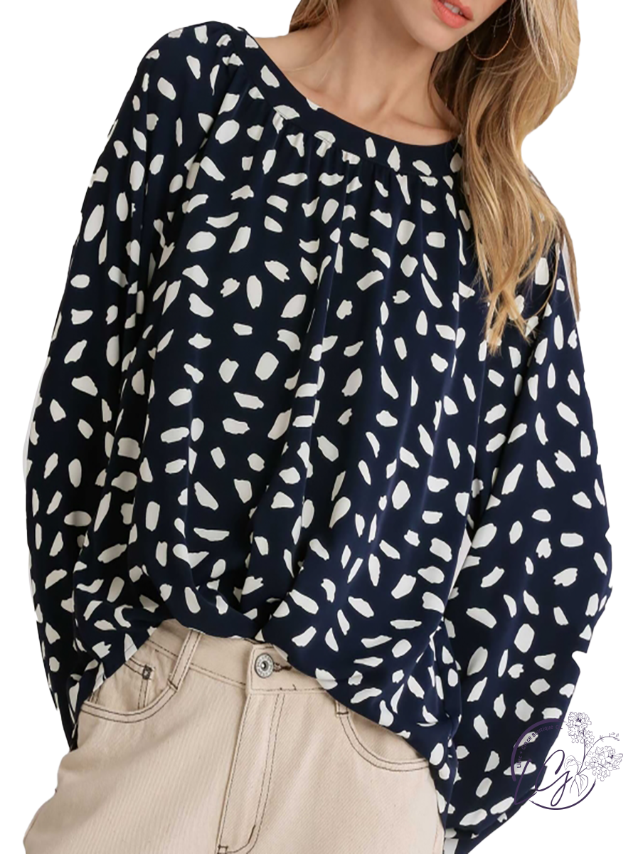 Three Words Animal Print Blouse