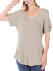 Must Have V-Neck Cuffed Sleeve Tee