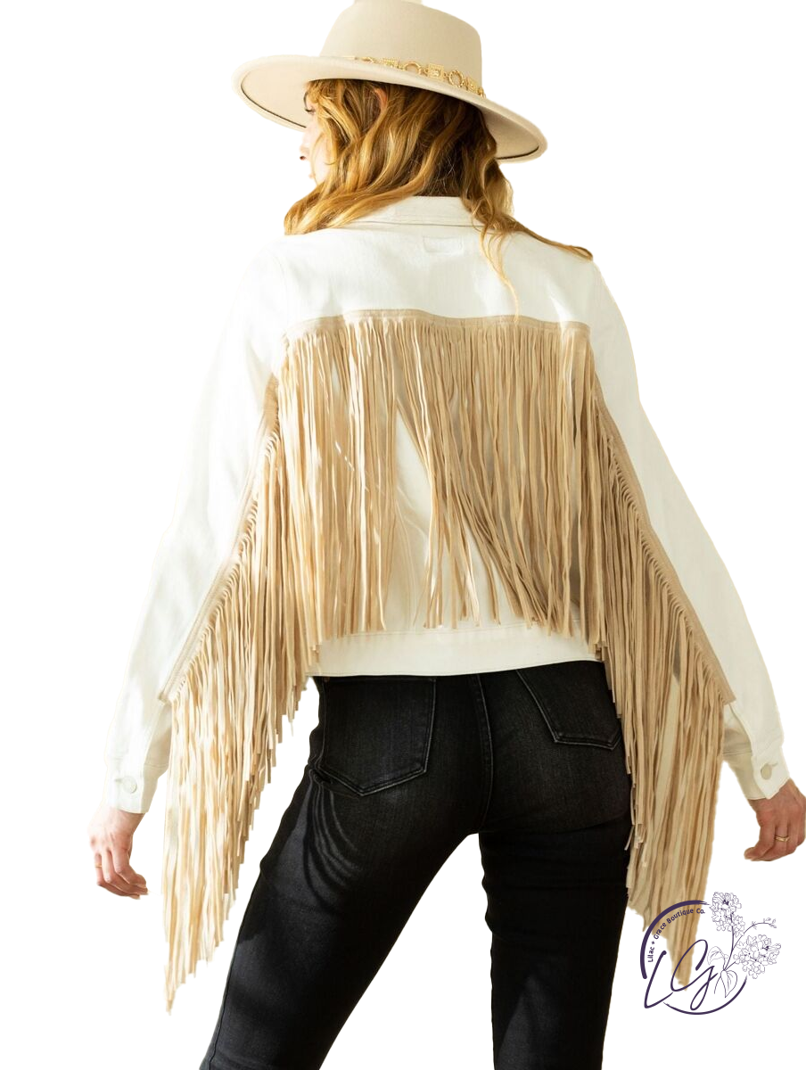 Mia Fringe Denim Jacket by Judy Blue