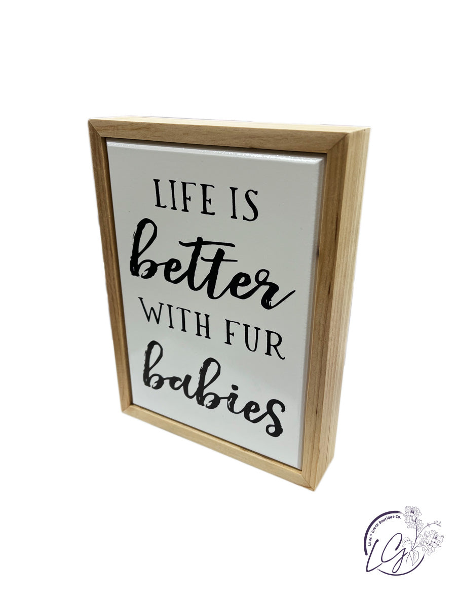 Wood Framed Pet Tabletop Sign