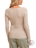 Scallop Edge Square Neck Textured Sweater