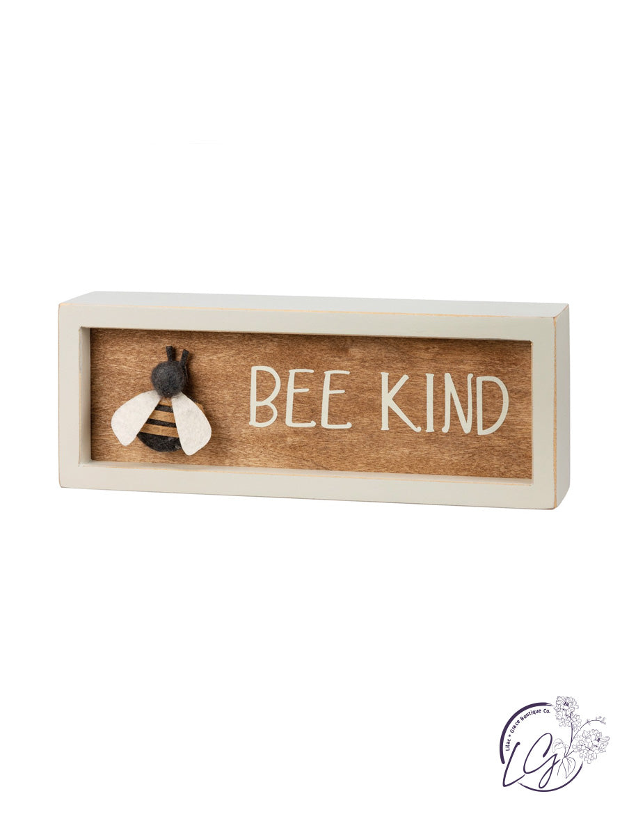 Inset Box Sign - Bee Kind