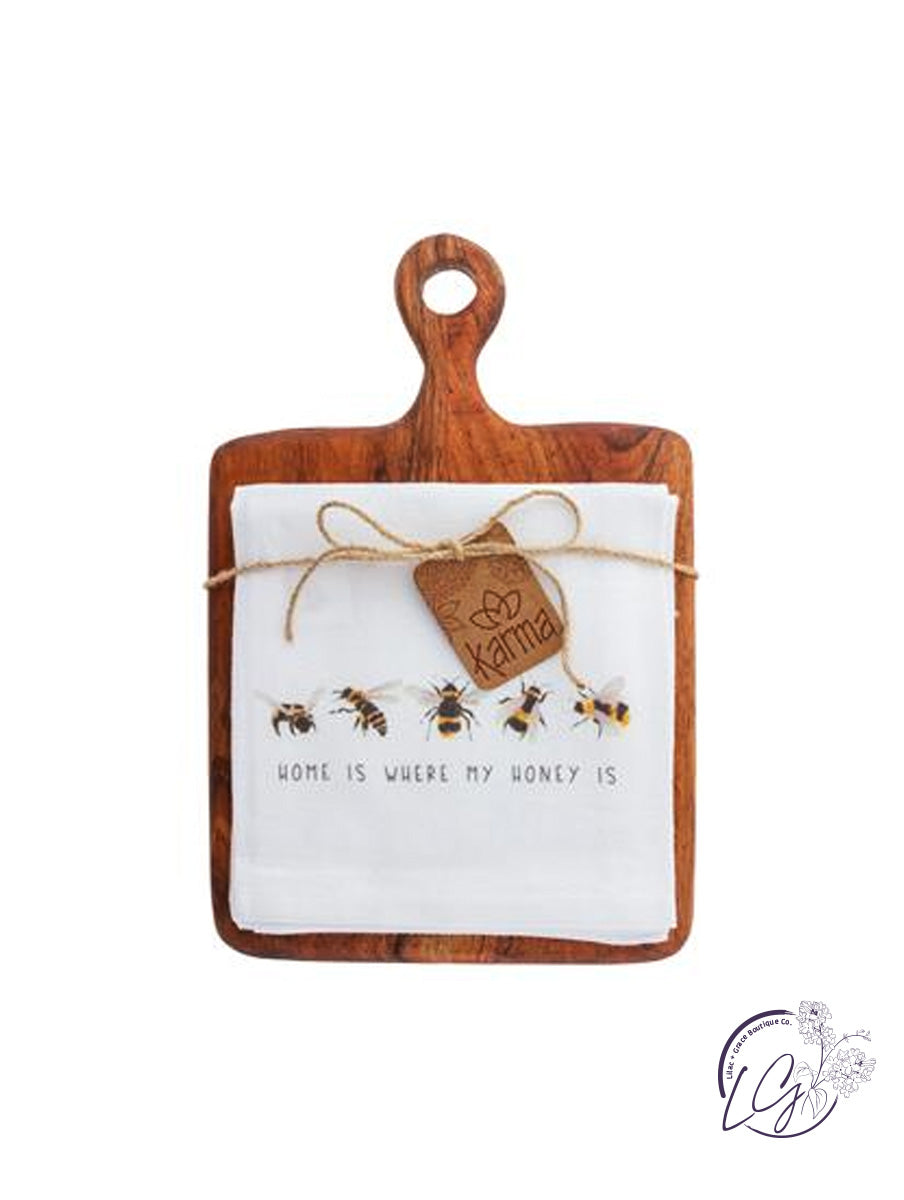 Tea Towel w/ Cutting Board Set