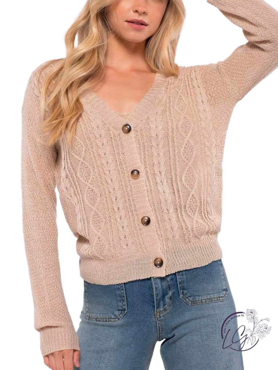 Pure Happiness Button Cardigan