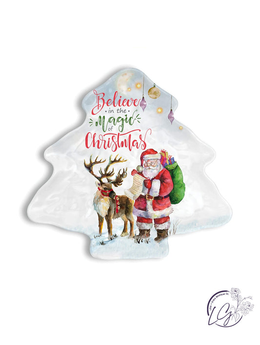 Believe Melamine Serveware Christmas Tree Plate